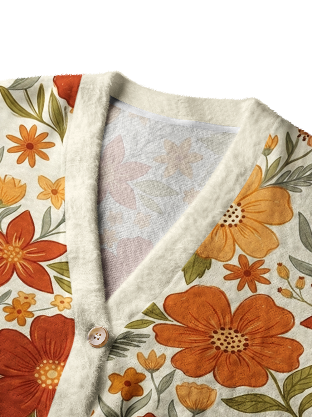 Orionride Bright Daisy Women's Fuzzy Knit Cardigan