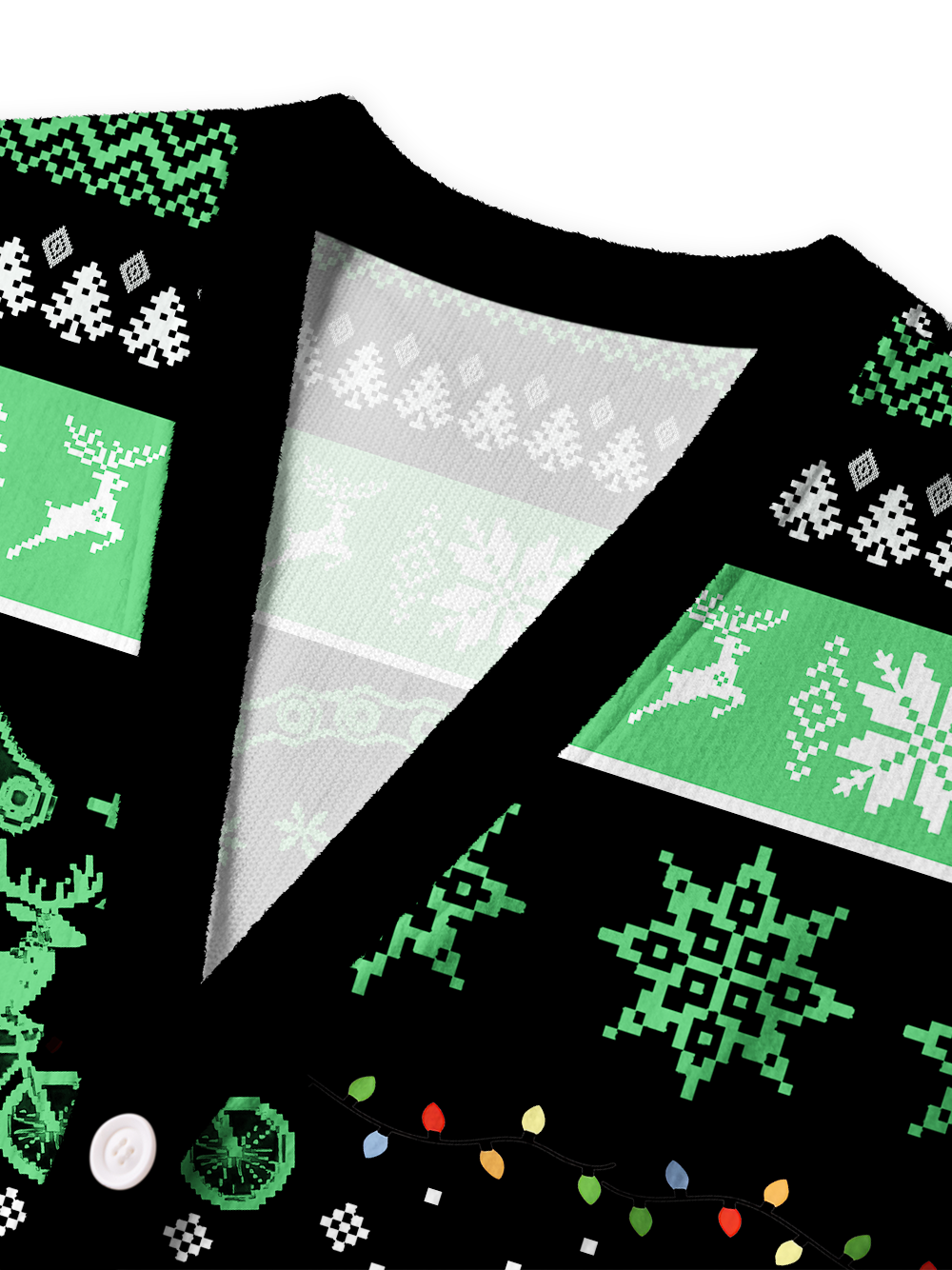 Orionride Reindeer Riding Men's Cardigan Knit Sweaters