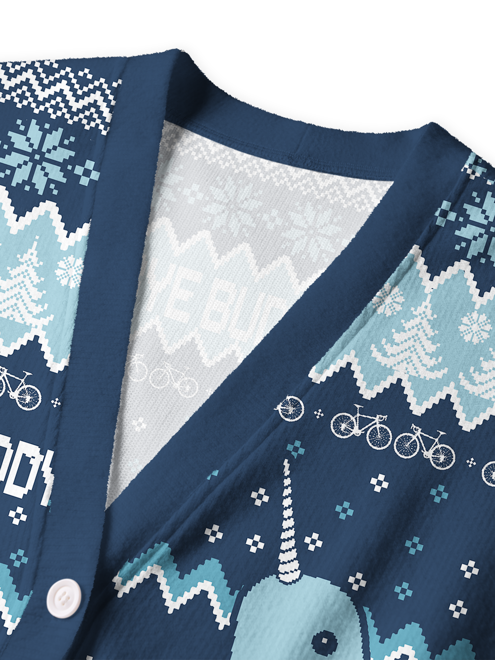 Orionride Narwhal Riding A Bicycle Men's Cardigan Knit Sweaters