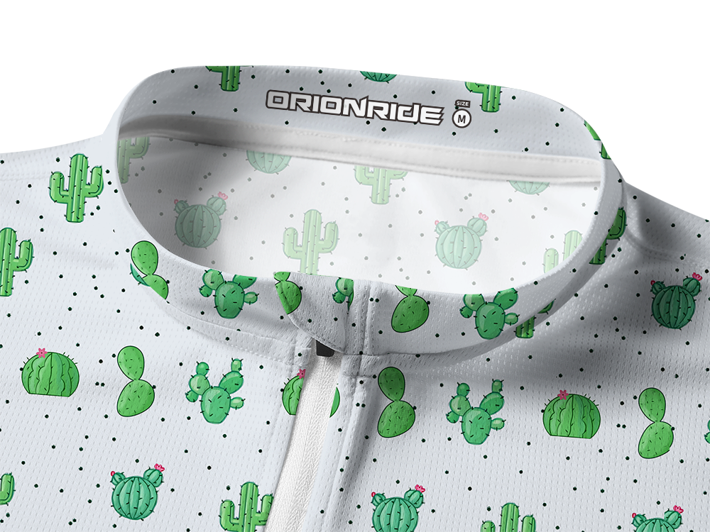 Orionride Cactus Print Long Sleeve Half Zipper Mountain Bike Jersey