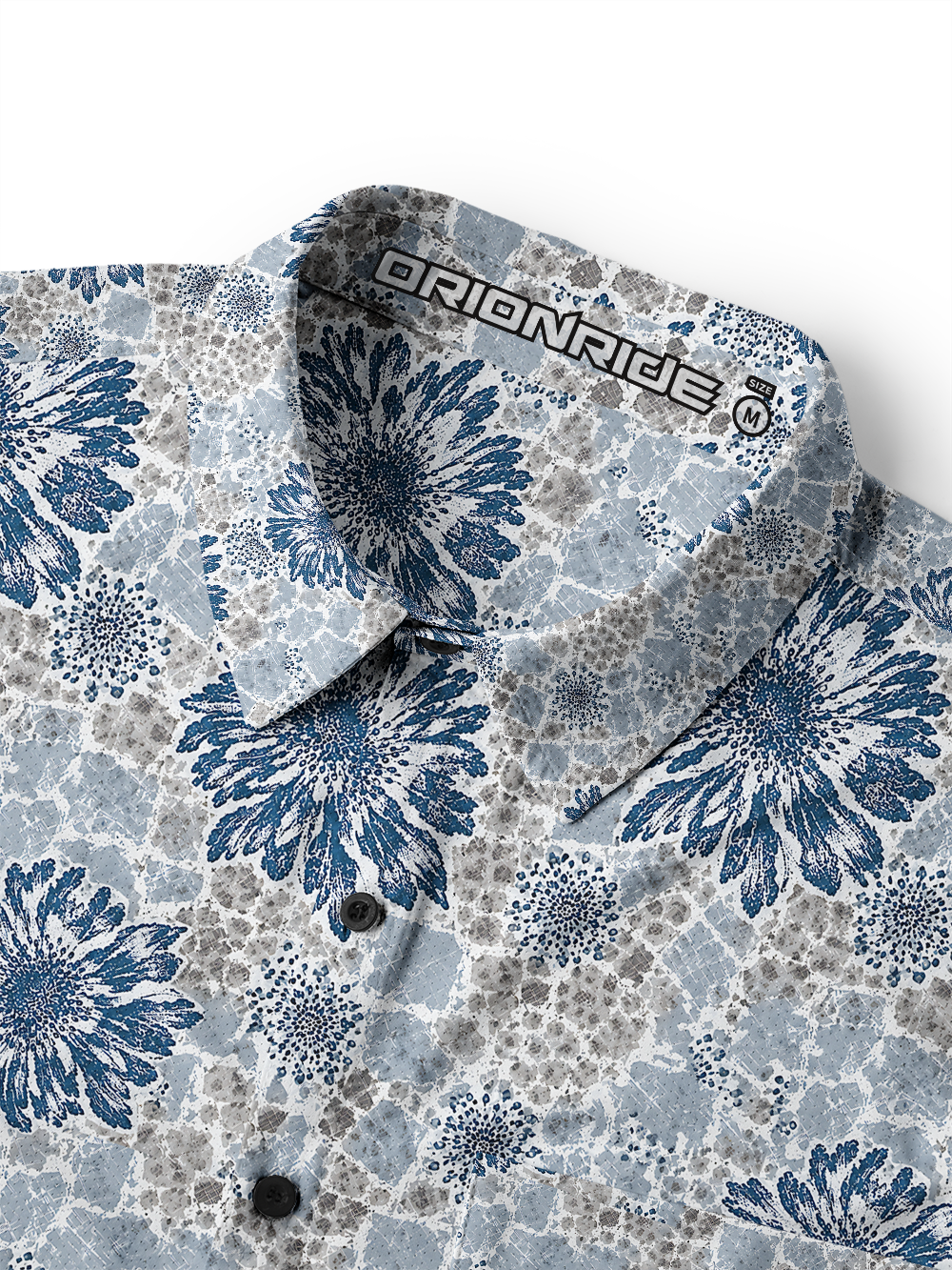 Orionride Midnight Blooms Men's Stretchy Breathable Long Sleeve Gravel Shirt