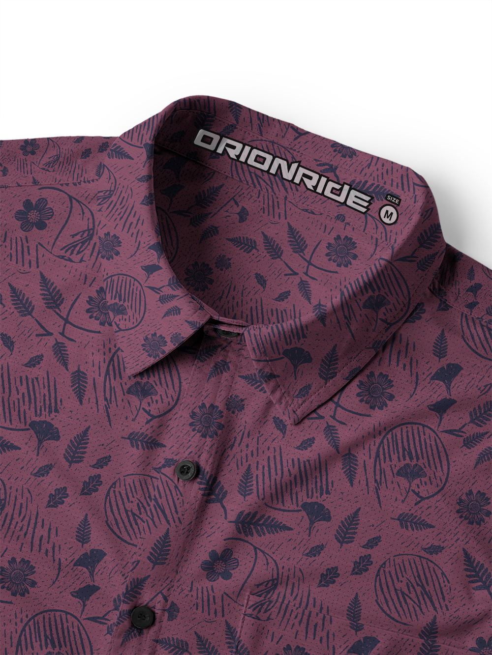 Orionride Plum Botanical Men's Stretchy Breathable Long Sleeve Gravel Shirt