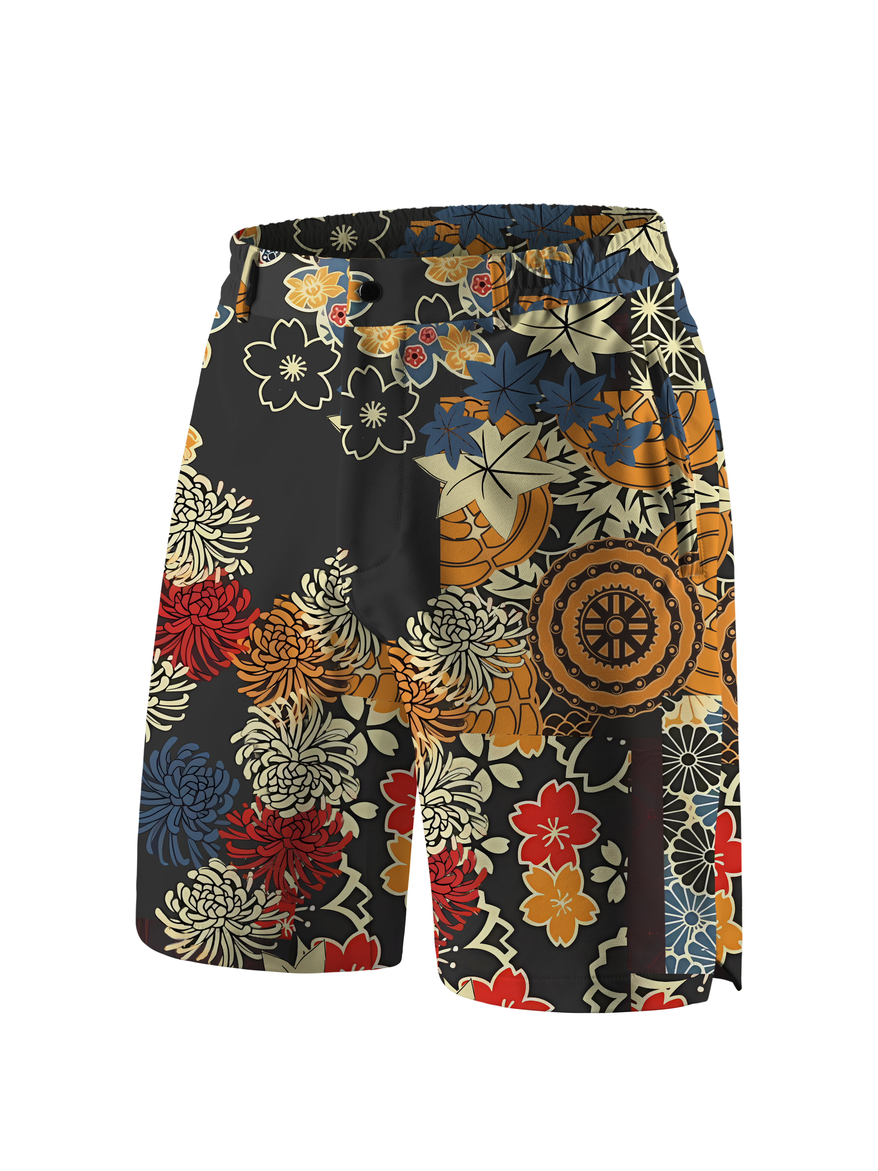 Orionride Unique Gear Flower Cycling Short With 2 Zipper Pockets