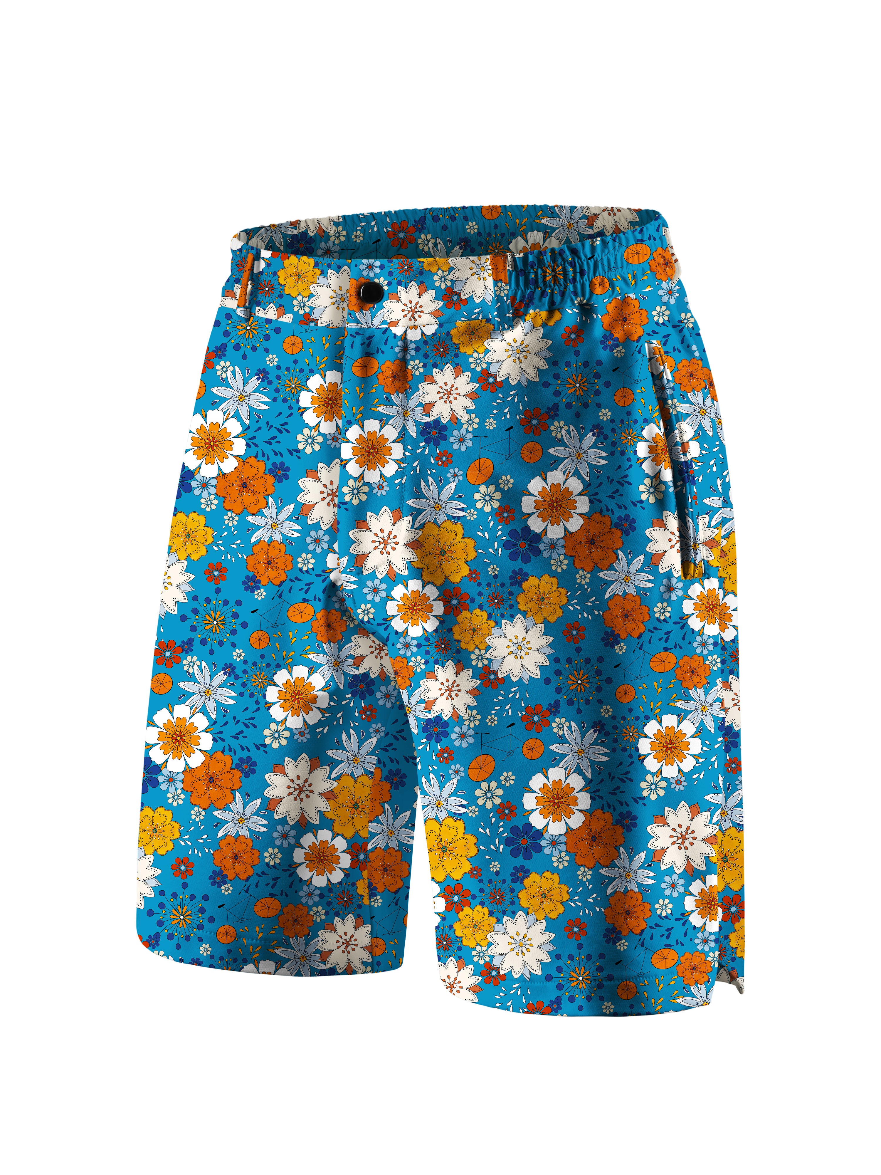 Orionride Fragrant Flowers Cycling Short With 2 Zipper Pockets