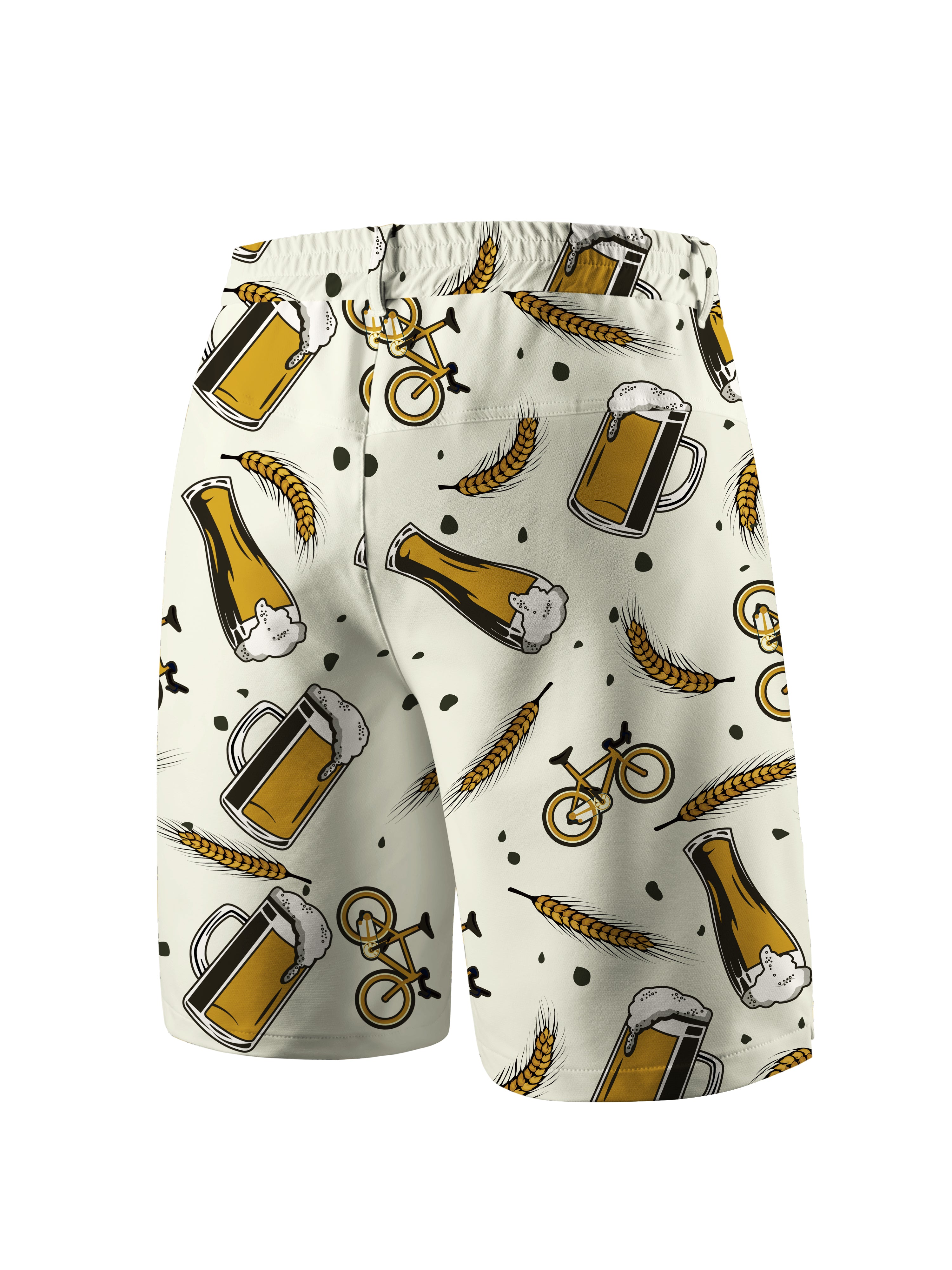Orionride Beer Wheat Ears Cycling Short With 2 Zipper Pockets