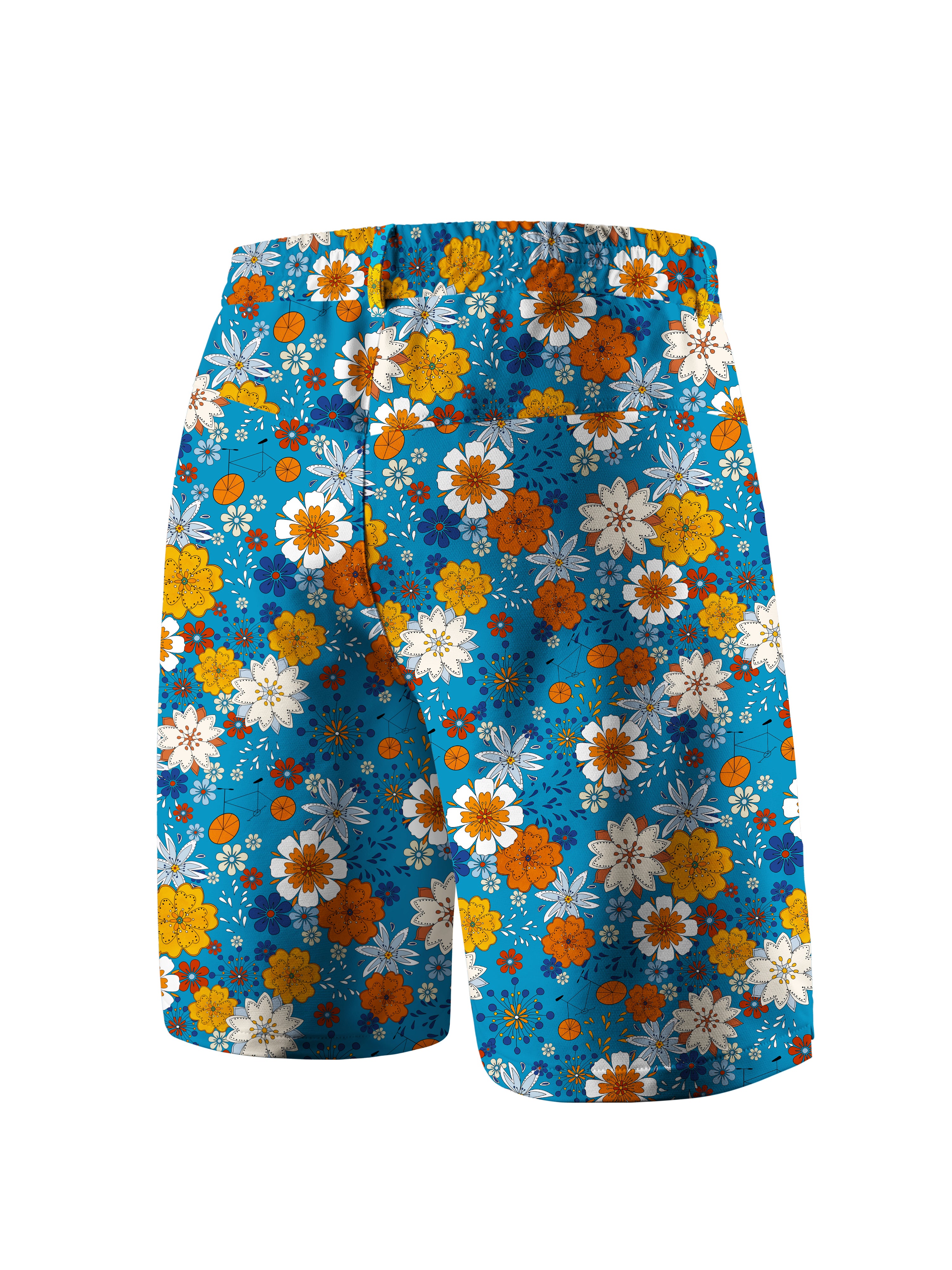 Orionride Fragrant Flowers Cycling Short With 2 Zipper Pockets
