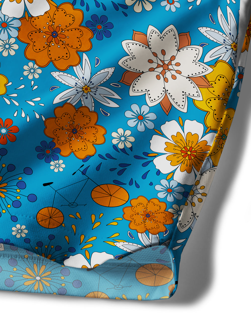 Orionride Fragrant Flowers Cycling Short With 2 Zipper Pockets
