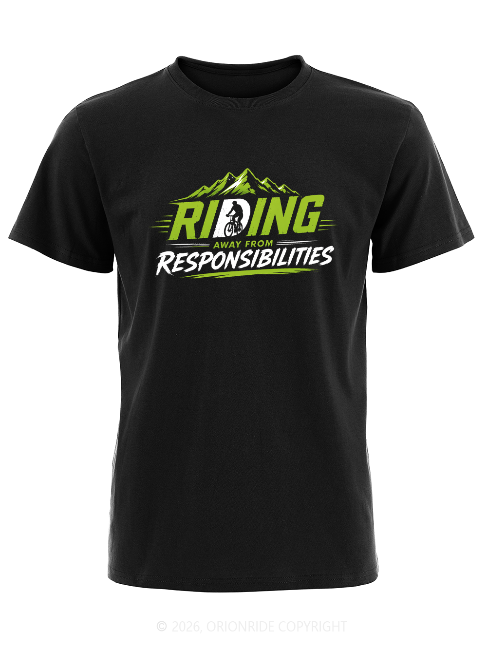 Orionride Green Mountain Outline Short Sleeves Bike T-Shirt