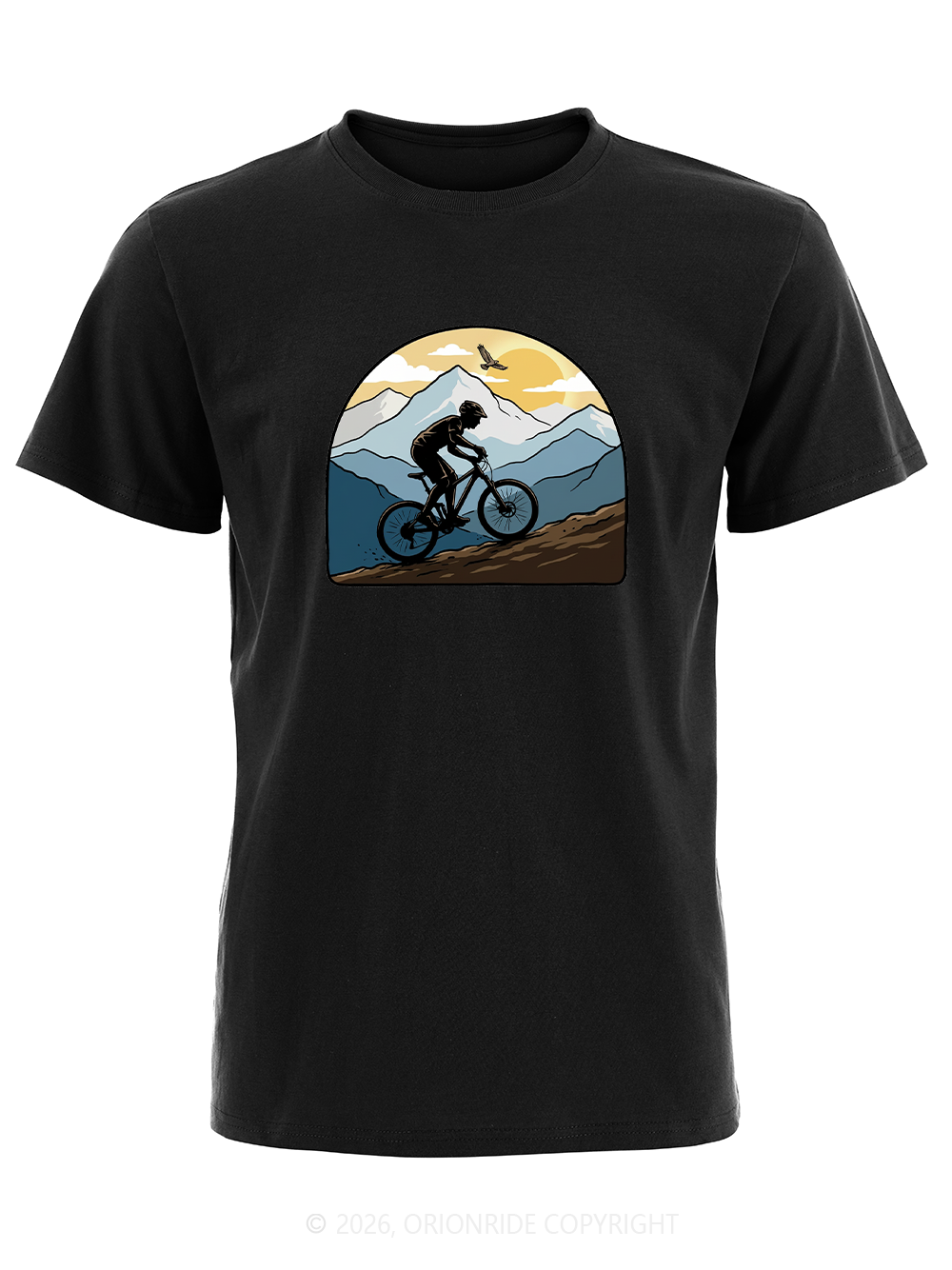 Orionride Sunset Silhouette Outlinet Short Sleeves Bike T-Shirt