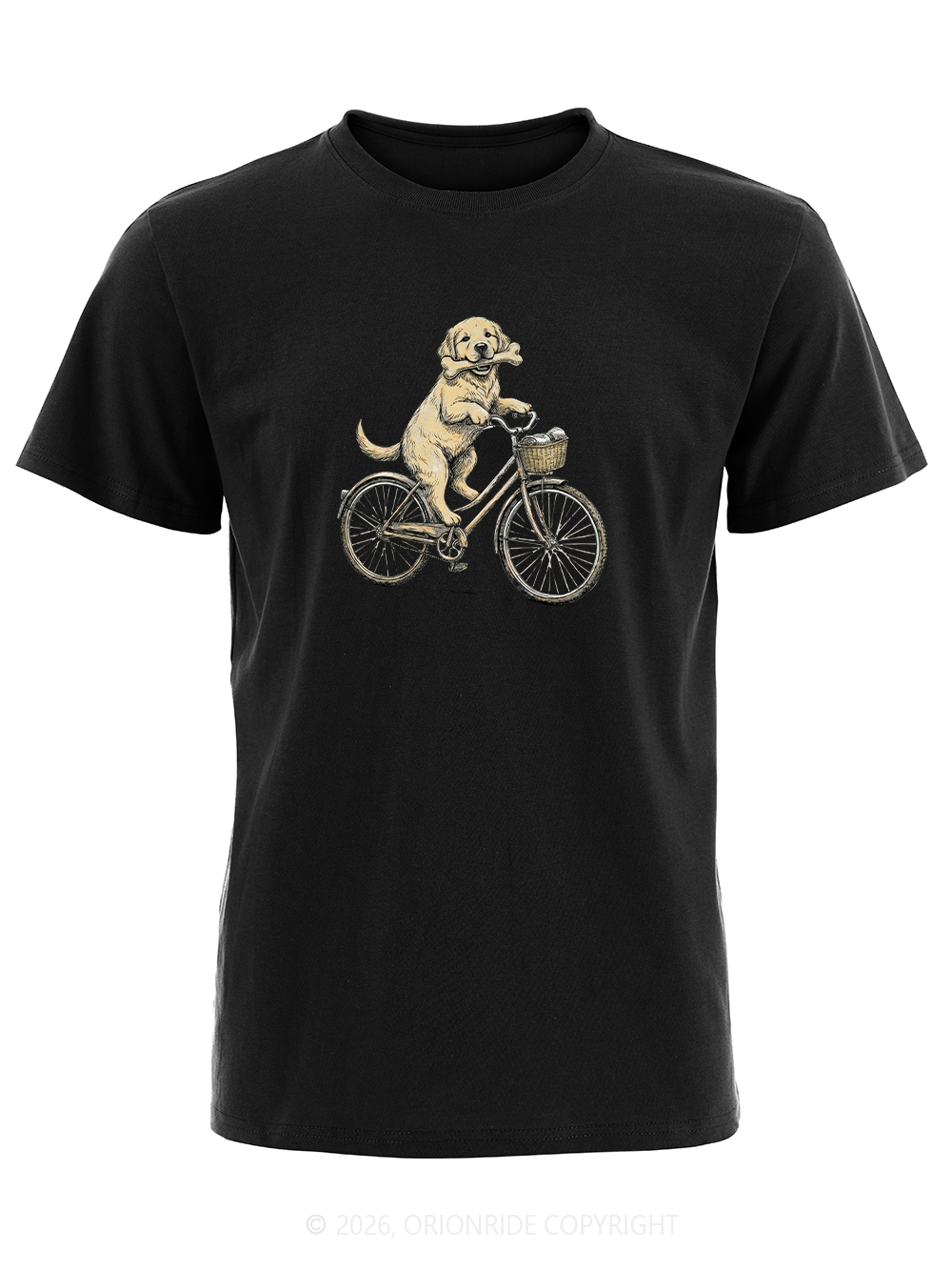 Orionride Puppy Riding A Bike Short Sleeves Bike T-Shirt
