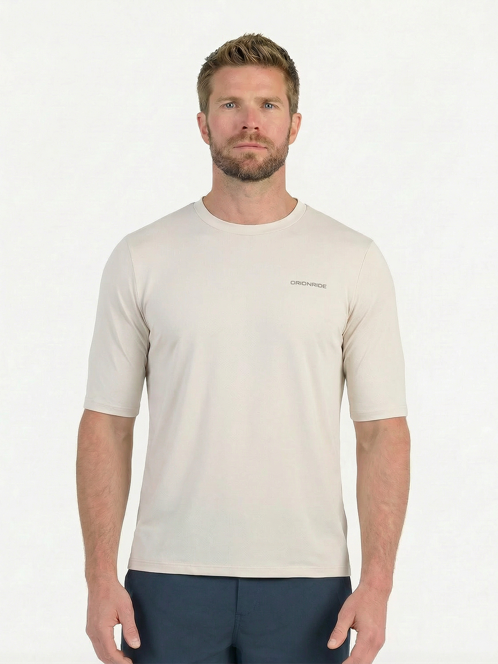 Orionride Men's Breathable Short Sleeve Technical Tee Beige