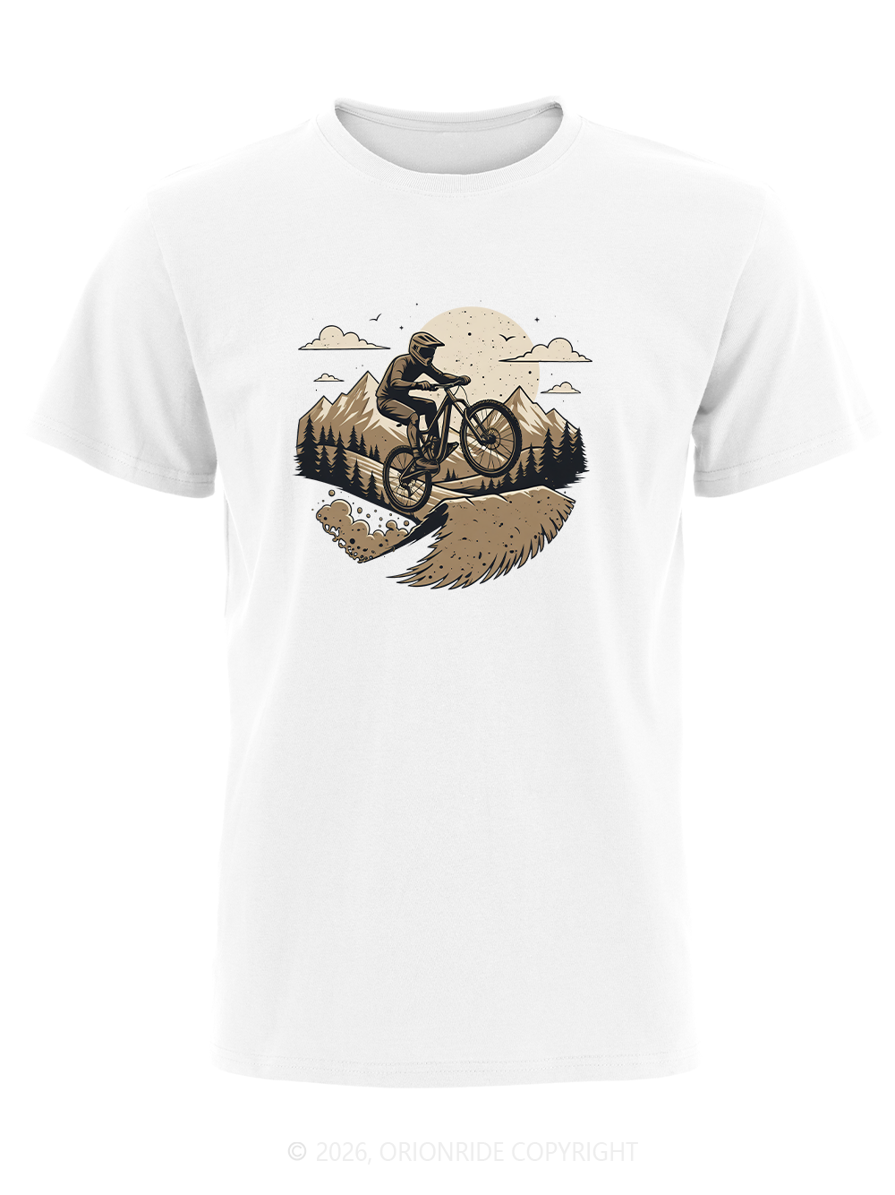 Orionride Flying Over Mountains Short Sleeves Bike T-Shirt