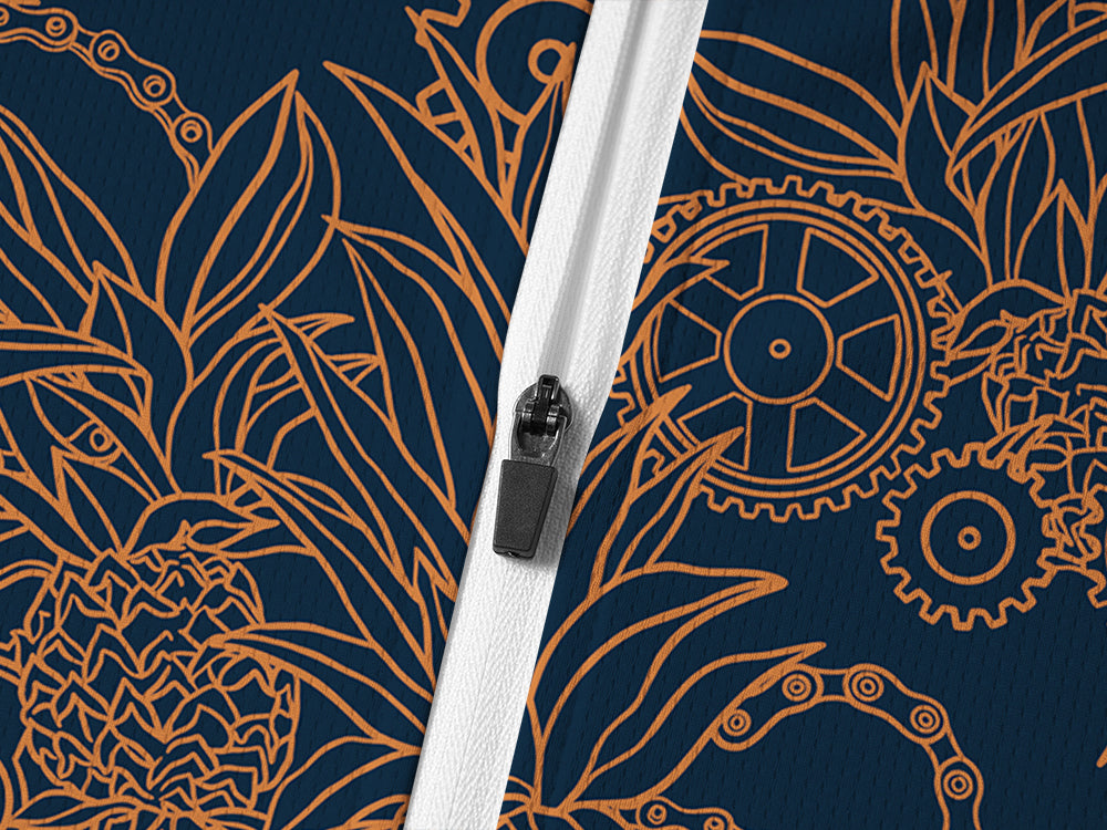 Orionride Pineapple Isle Long Sleeve Half Zipper Mountain Bike Jersey