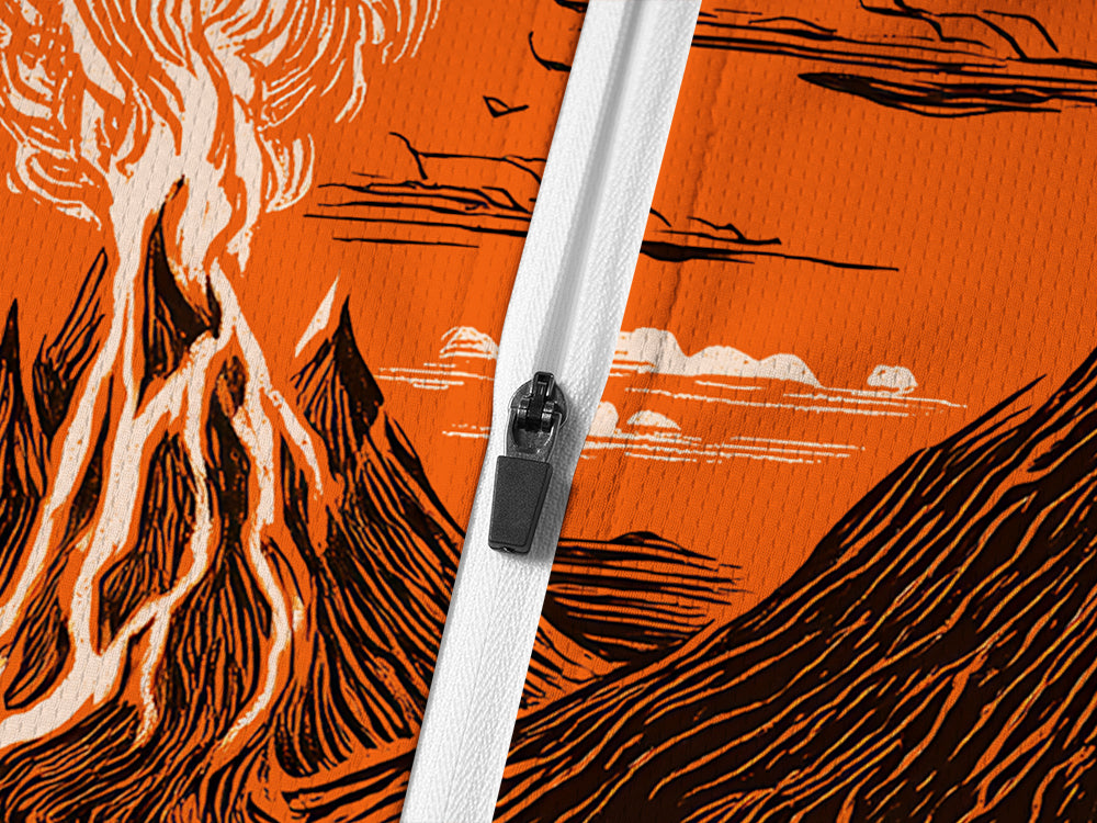 Orionride Volcanic Eruption Long Sleeve Half Zipper Mountain Bike Jersey