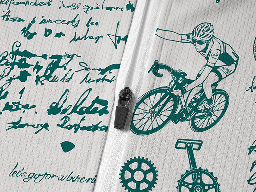 Orionride Cycling Diary Long Sleeve Half Zipper Mountain Bike Jersey