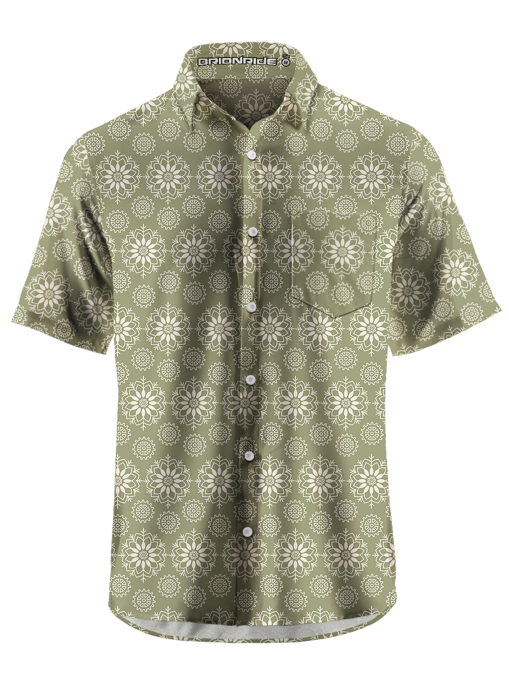 Orionride Lotus And Gear Zipper Pockets Ultra Lightweight Short Sleeves Gravel Shirt