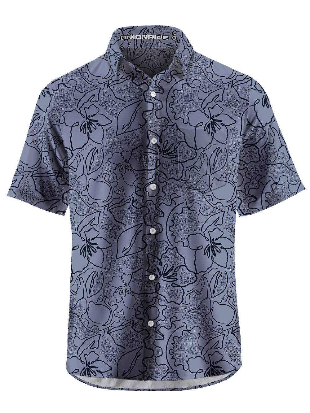 Orionride Tropical Leaves Zipper Pockets Ultra Lightweight Short Sleeves Gravel Shirt