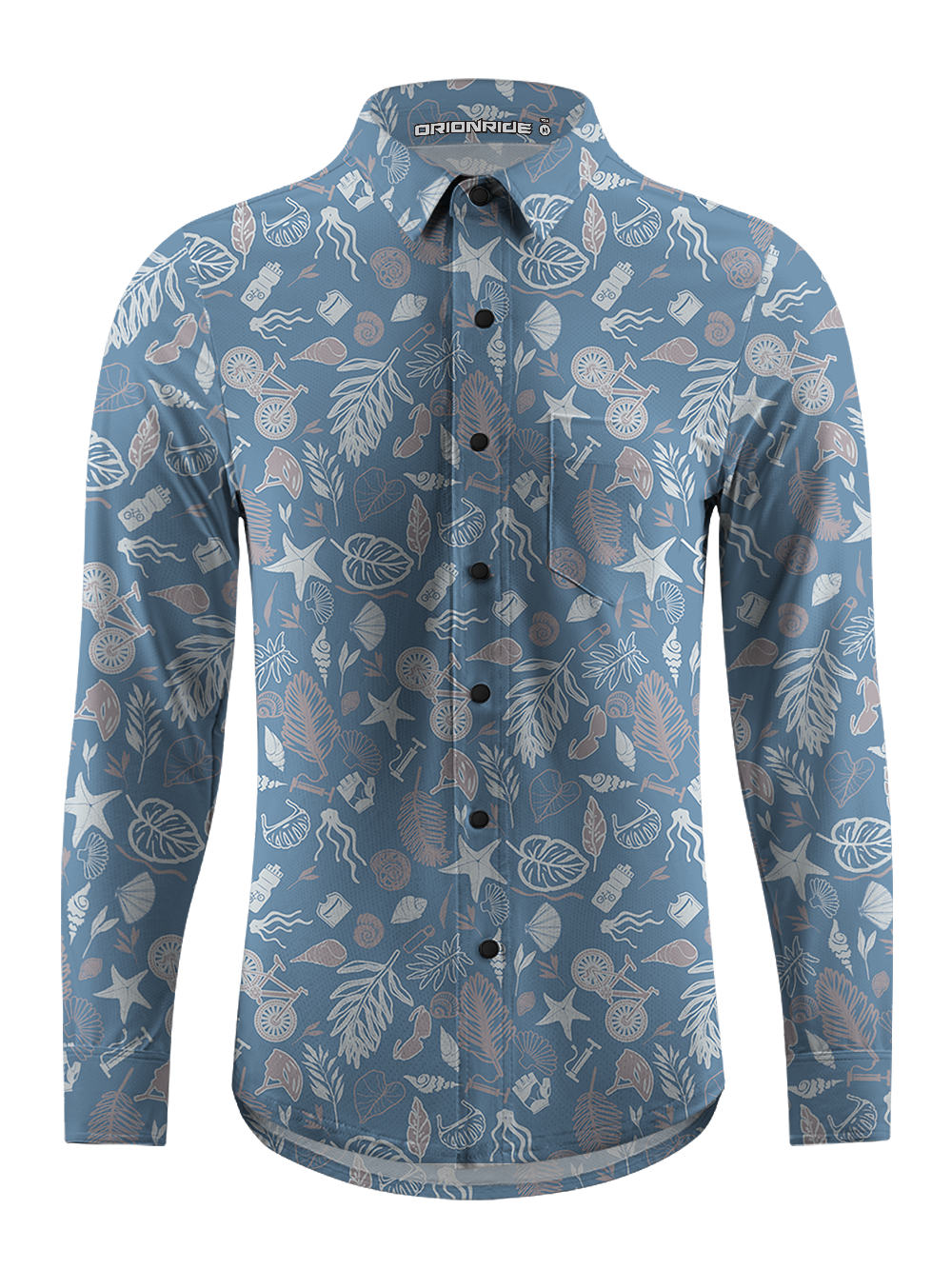 Orionride Underwater World Men's Stretchy Breathable Long Sleeve Gravel Shirt