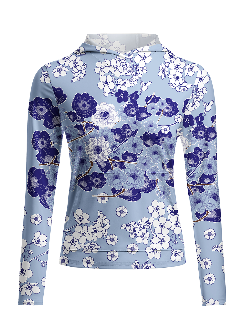 Orionride Breezy Petals Women's Long Sleeve Cycling Hoodie Shirt