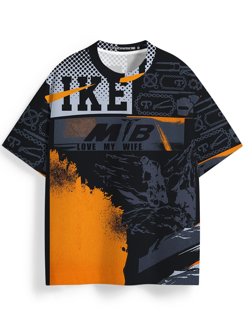 Orionride Determination To Ride Oversized All-Over Print T-Shirt