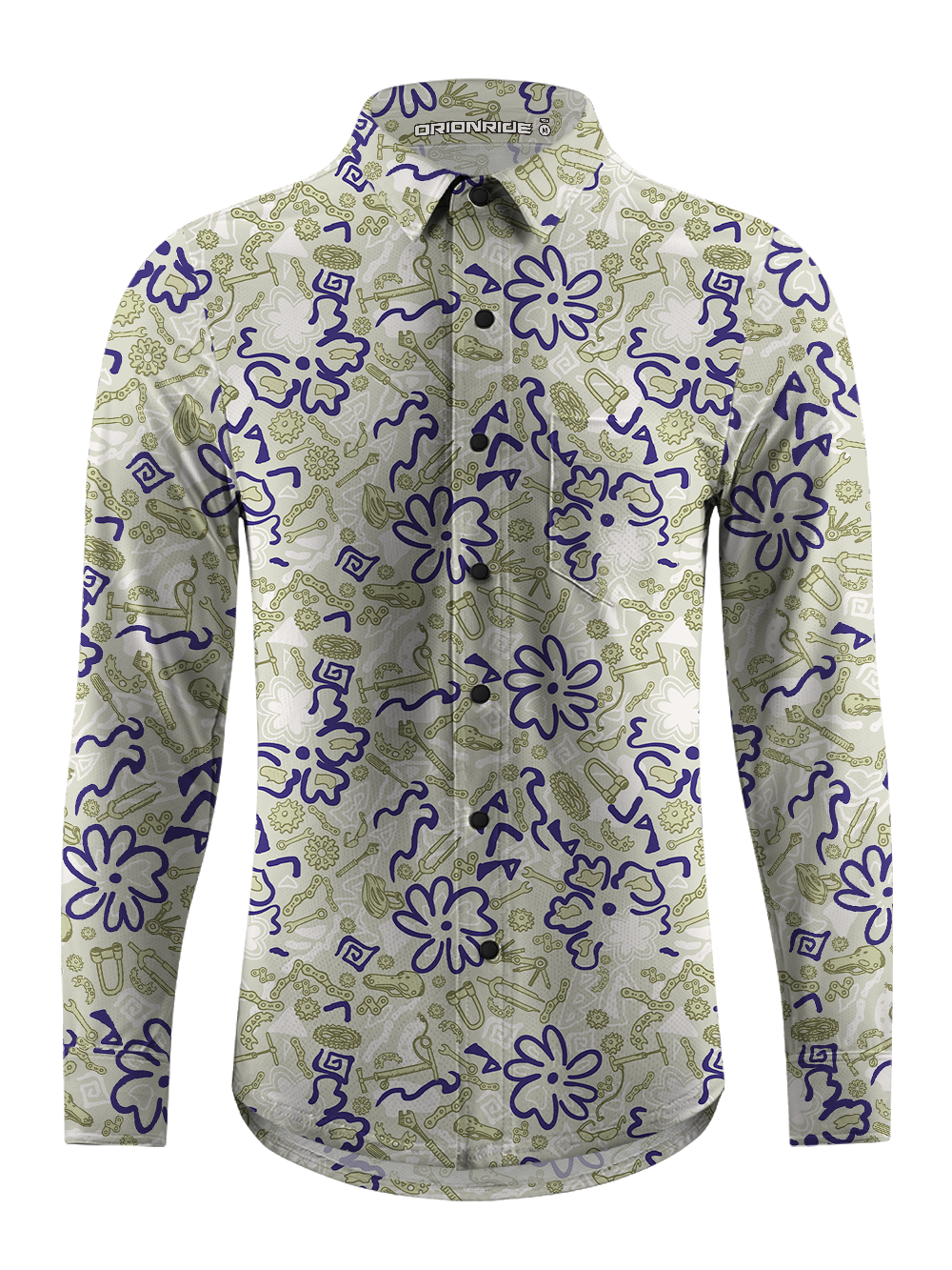 Orionride Deformed Parts Men's Stretchy Breathable Long Sleeve Gravel Shirt