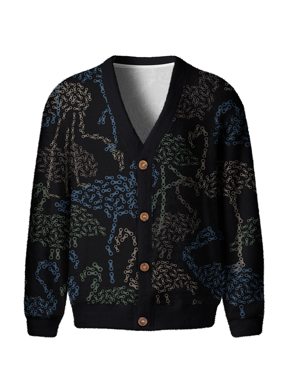 Orionride Chain Flamingos Men's Cardigan Knit Sweaters