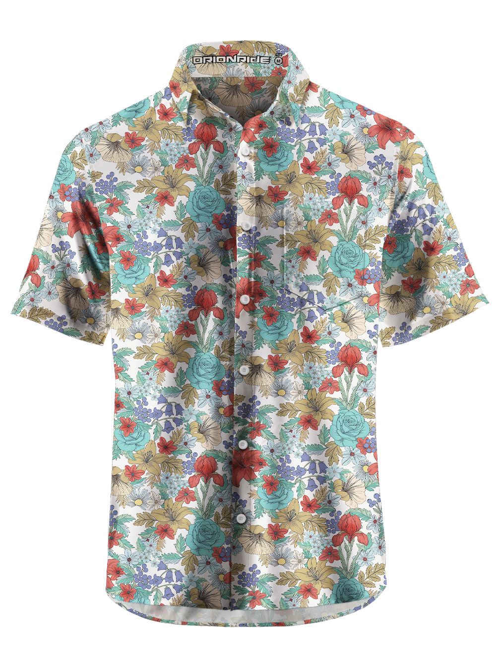 Orionride Art Garden Zipper Pockets Ultra Lightweight Short Sleeves Gravel Shirt