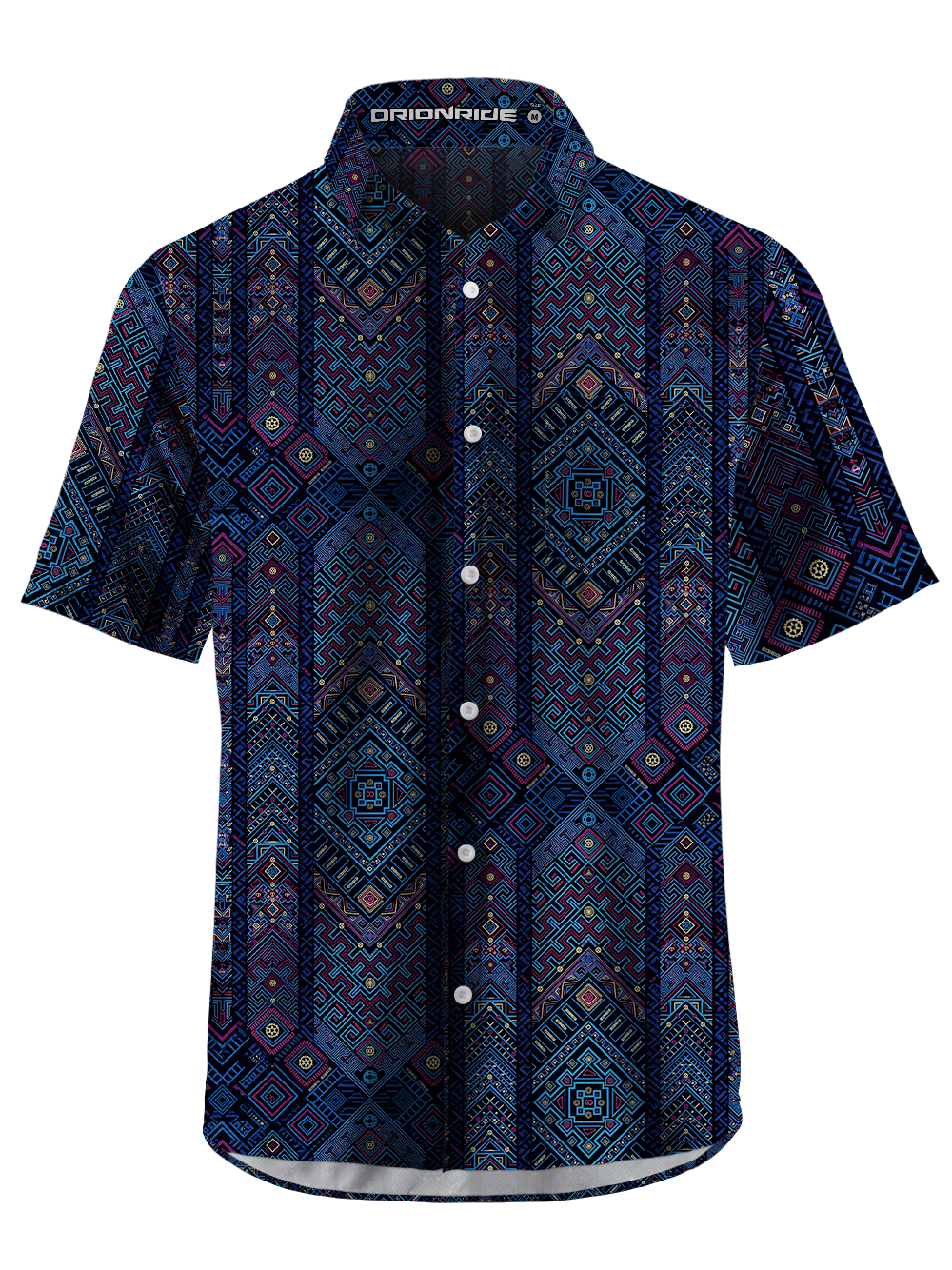 Orionride Fluorescent Squares Zipper Pockets Ultra Lightweight Short Sleeves Gravel Shirt