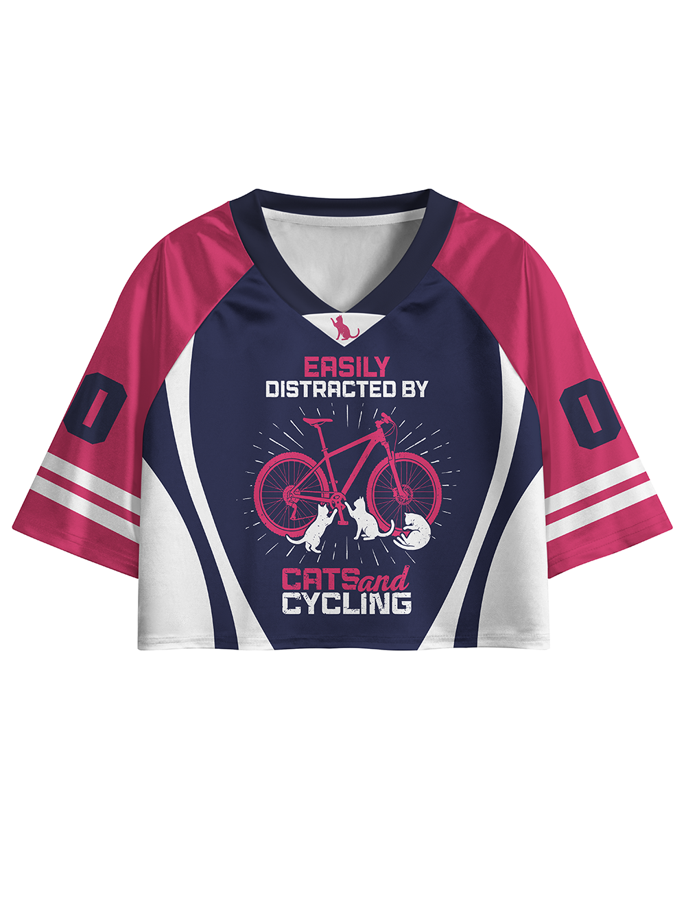 Orionride Cats And Bicycles Women's Sports Crop Jersey