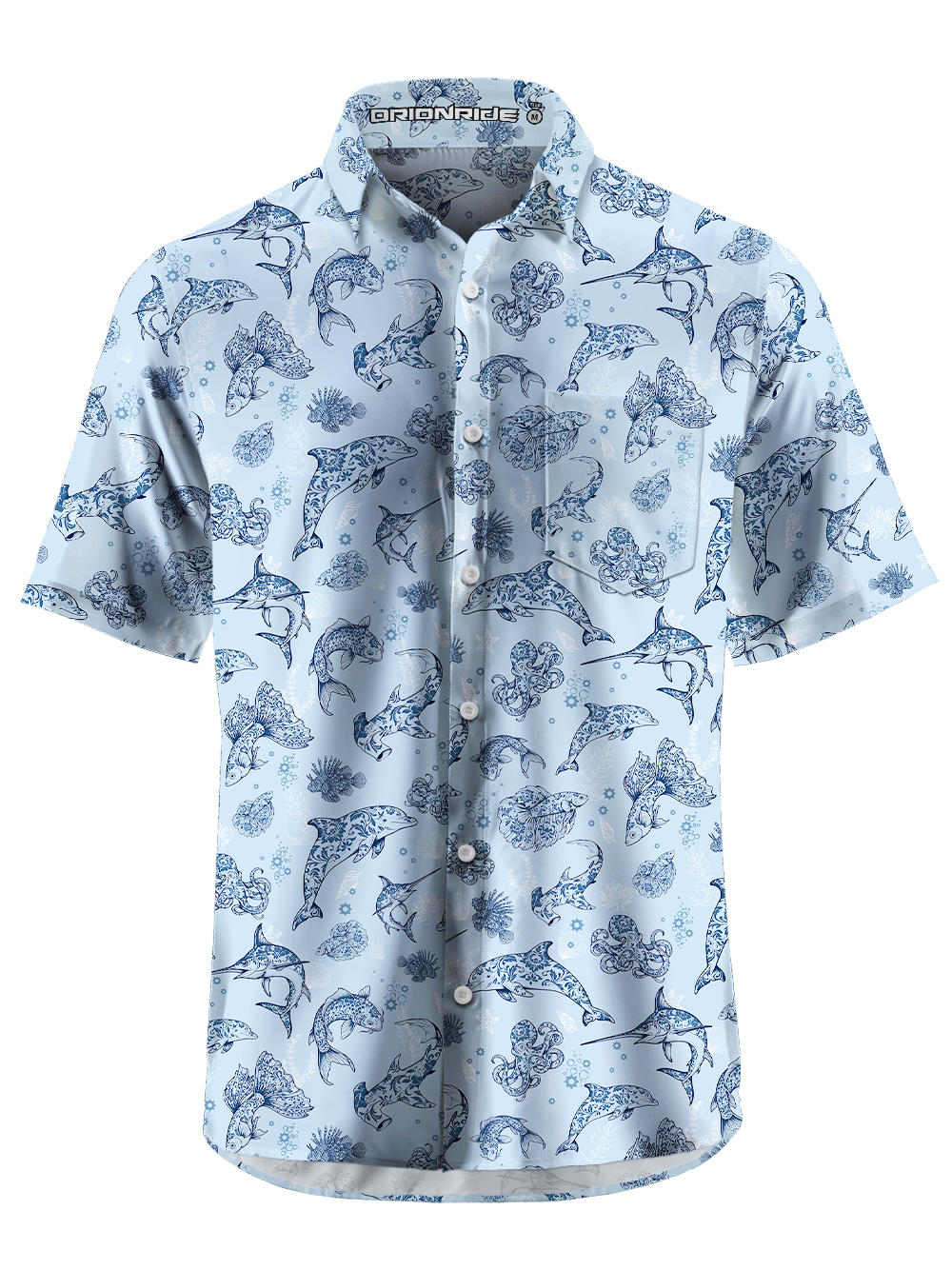 Orionride Dolphins In The Ocean Zipper Pockets Ultra Lightweight Short Sleeves Gravel Shirt