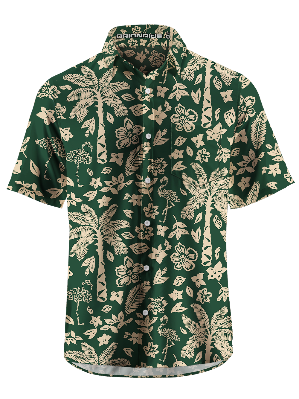 Orionride Under The Coconut Tree Zipper Pockets Ultra Lightweight Short Sleeves Gravel Shirt