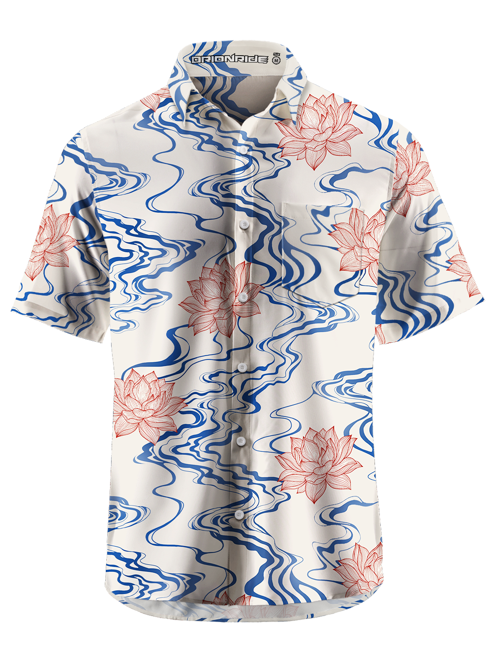 Orionride Golden Lotus Zipper Pockets Ultra Lightweight Short Sleeves Gravel Shirt