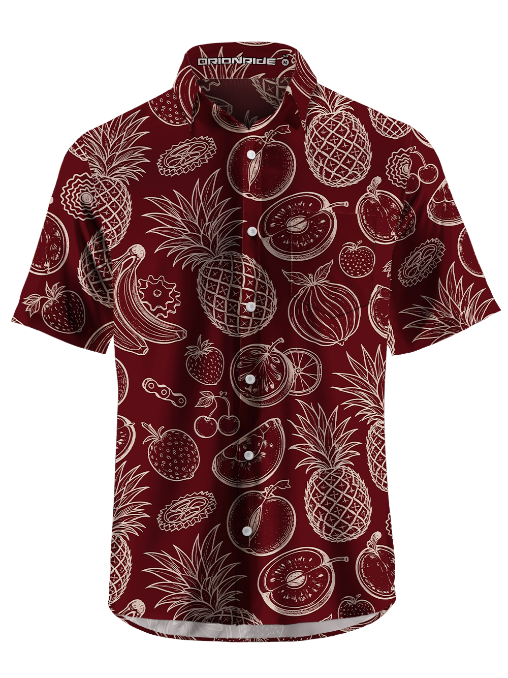 Orionride Delicious Fruit Zipper Pockets Ultra Lightweight Short Sleeves Gravel Shirt