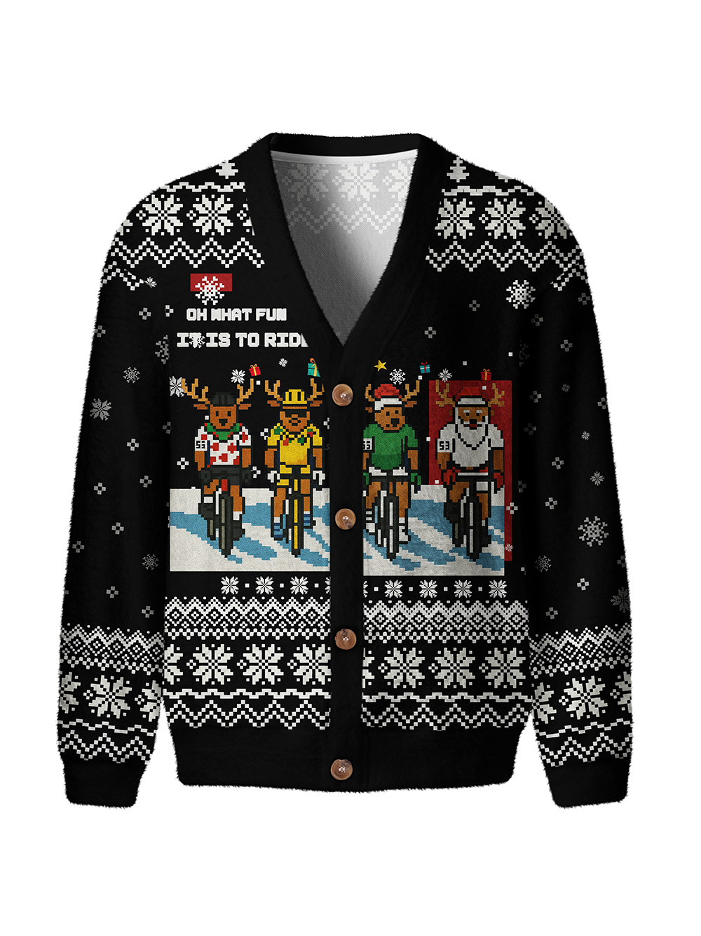 Orionride Christmas Reindeer Men's Cardigan Knit Sweaters