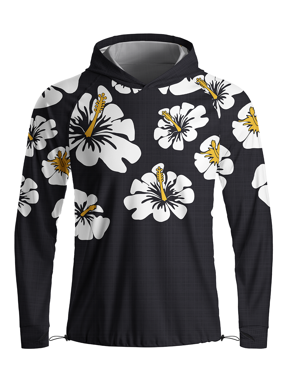 Orionride Hibiscus Flowers Bloom Long Sleeve Cycling Hoodie Shirt