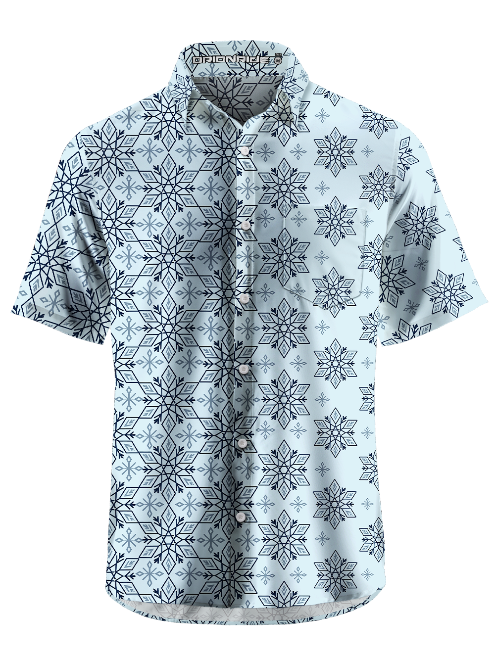 Orionride Dense Snowflakes Zipper Pockets Ultra Lightweight Short Sleeves Gravel Shirt