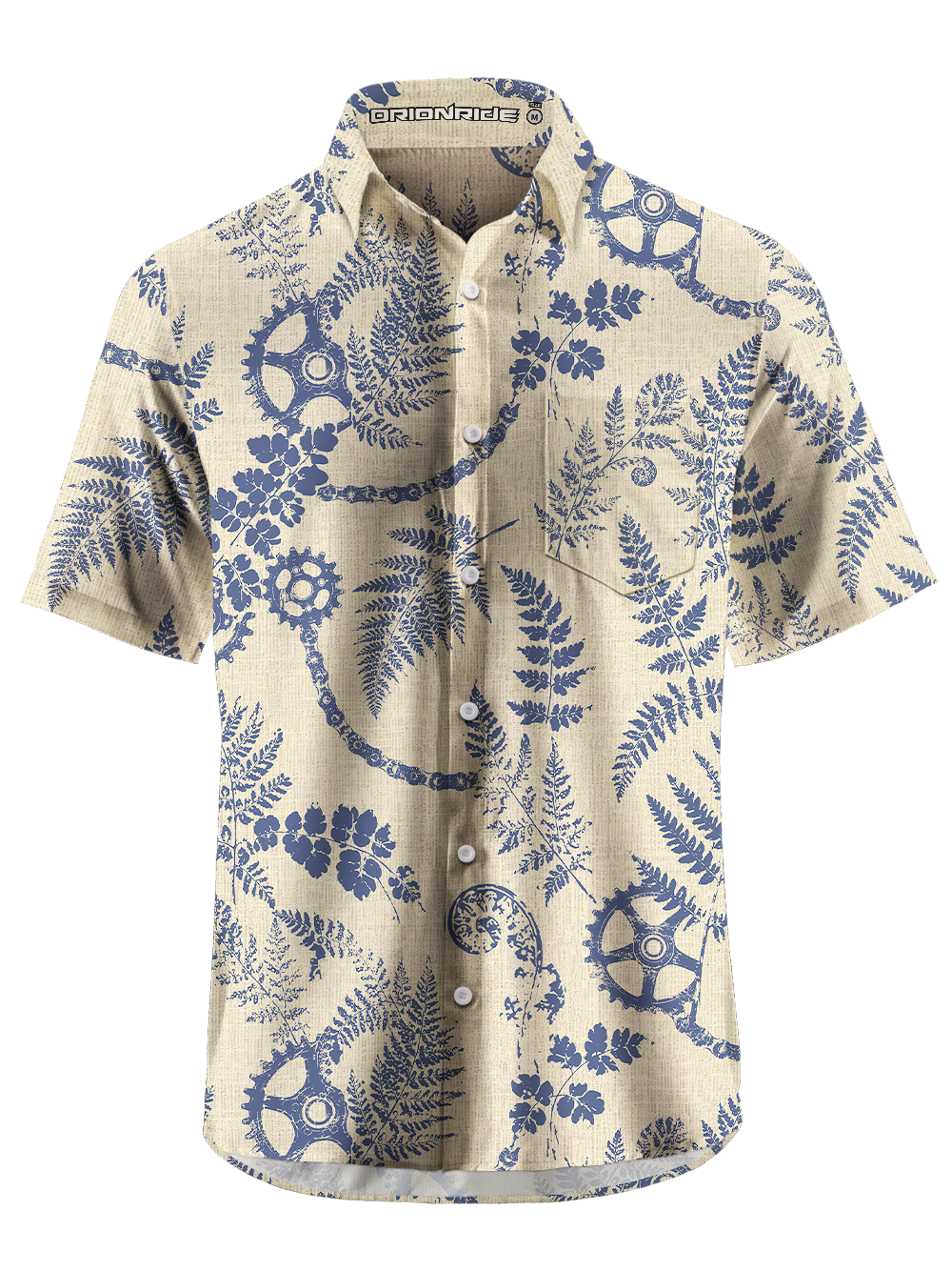 Orionride Fern Gears Zipper Pockets Ultra Lightweight Short Sleeves Gravel Shirt