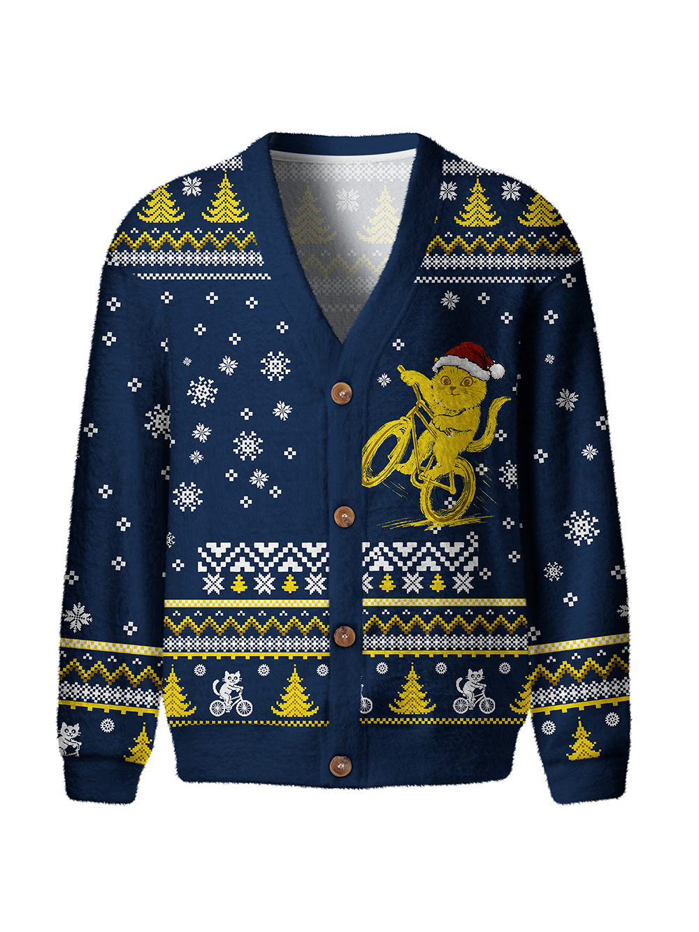 Orionride Christmas Kitten Men's Cardigan Knit Sweaters