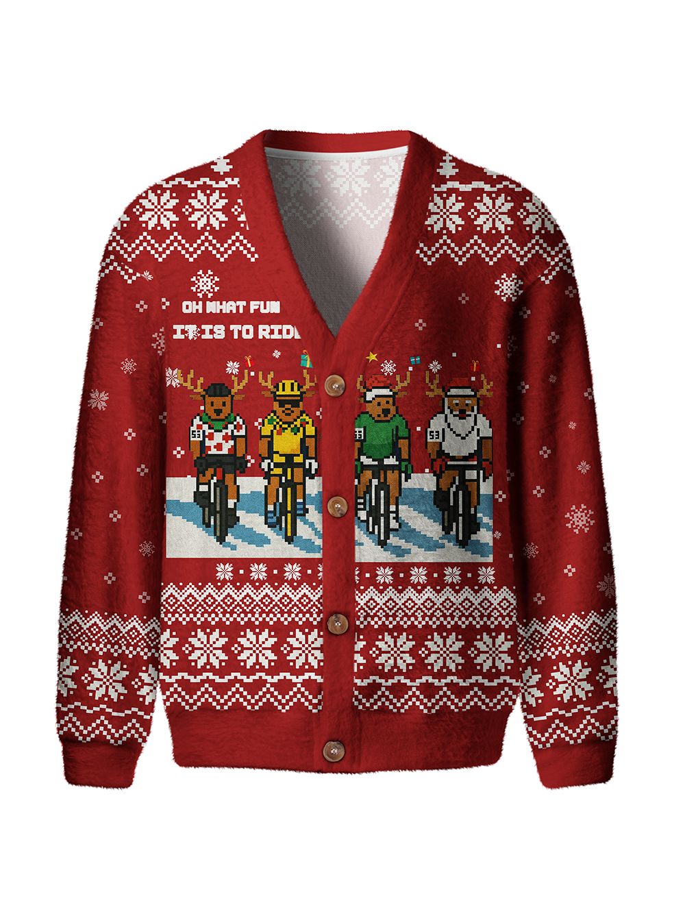 Orionride Christmas Reindeer Men's Cardigan Knit Sweaters