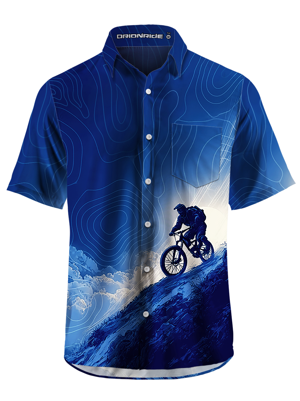 Orionride Clear Sky Zipper Pockets Ultra Lightweight Short Sleeves Gravel Shirt