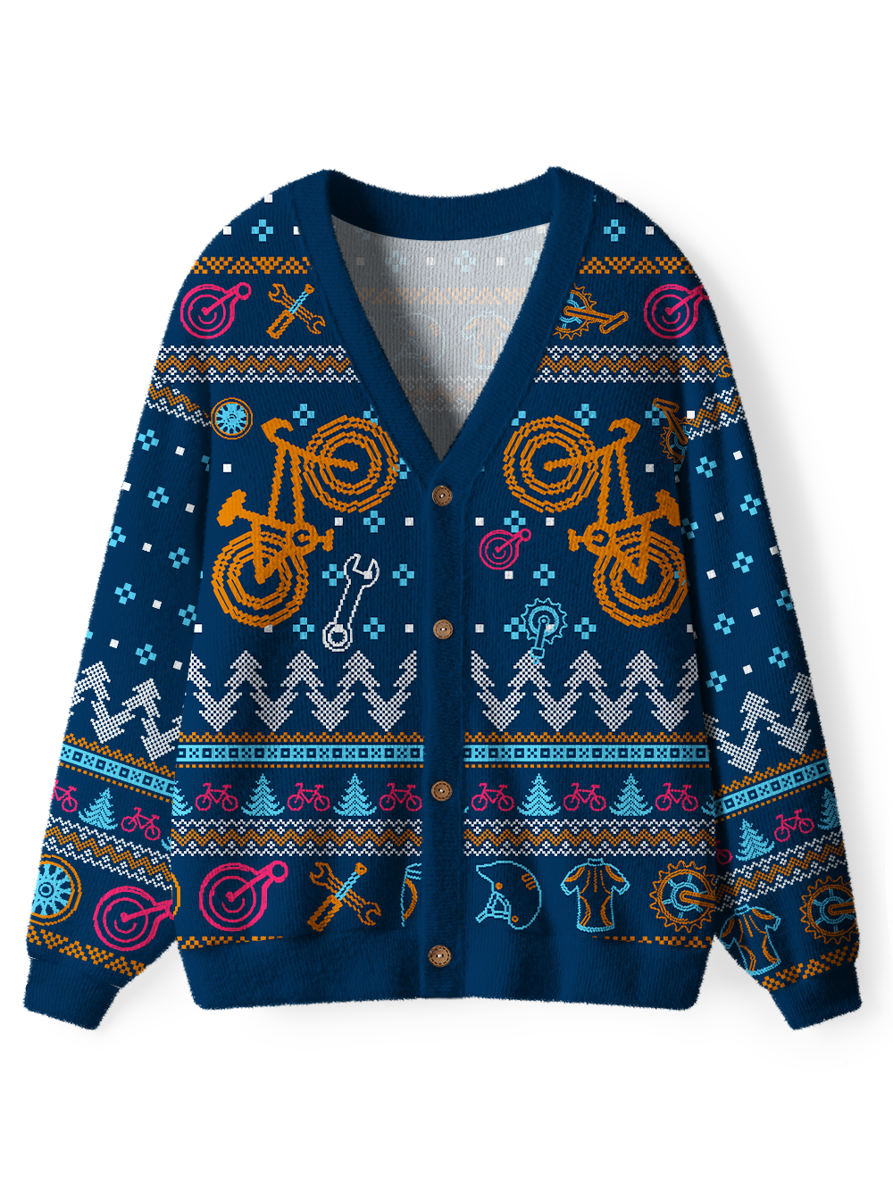 Orionride Parts Mosaic Men's Cardigan Knit Sweaters