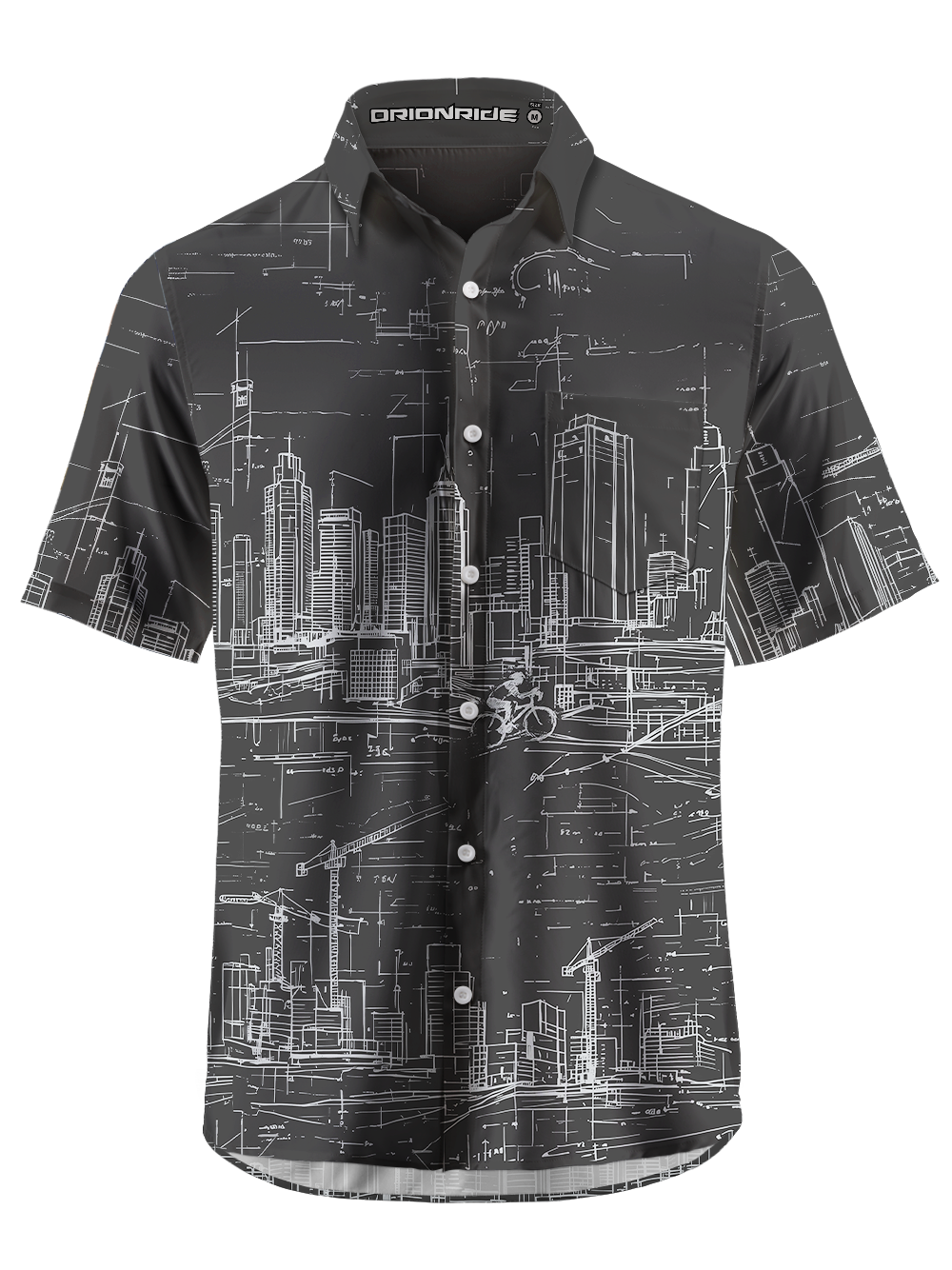 Orionride Cycling World Sketch Zipper Pockets Ultra Lightweight Short Sleeves Gravel Shirt