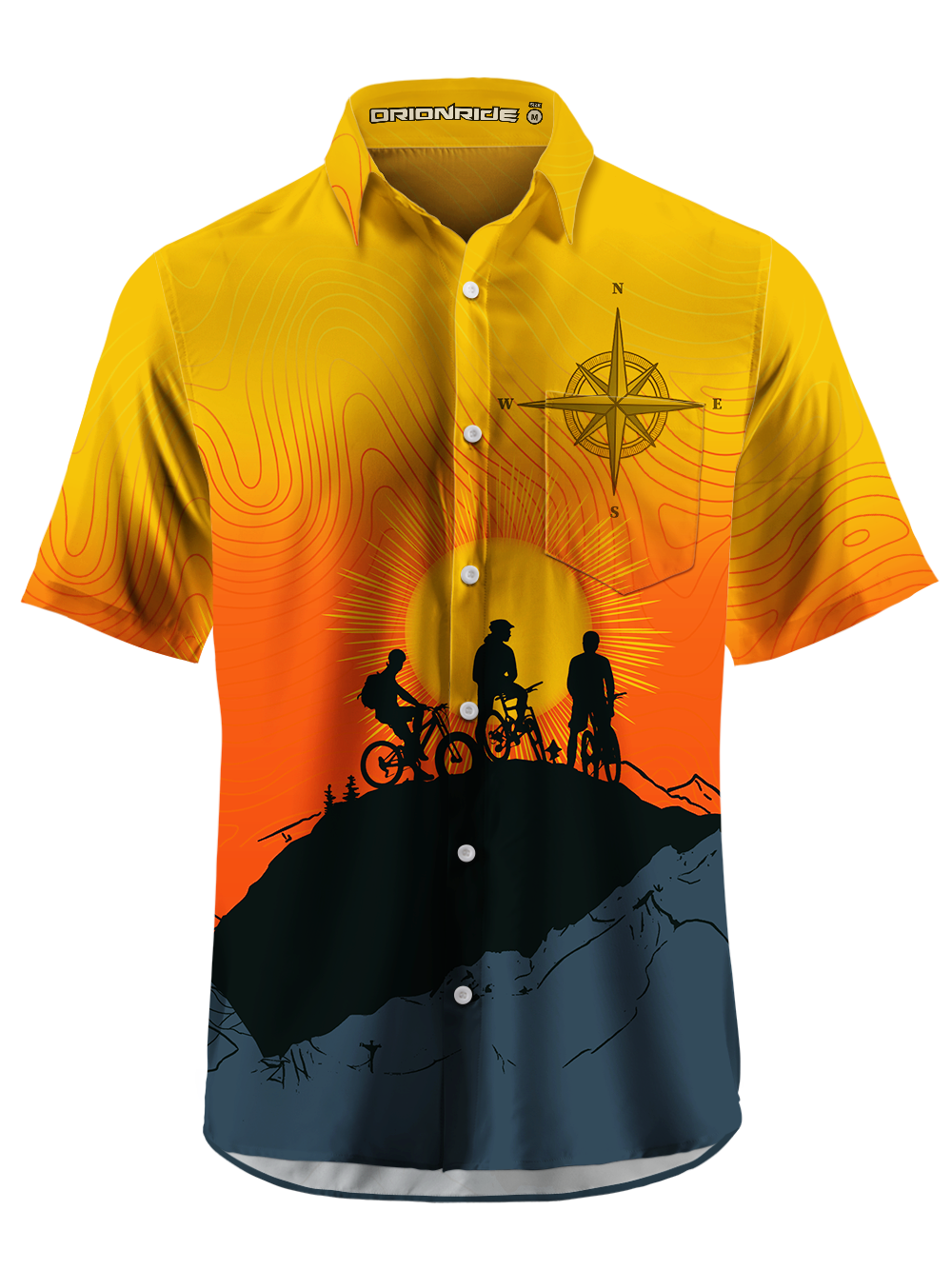 Orionride Sunrise Adventure Zipper Pockets Ultra Lightweight Short Sleeves Gravel Shirt