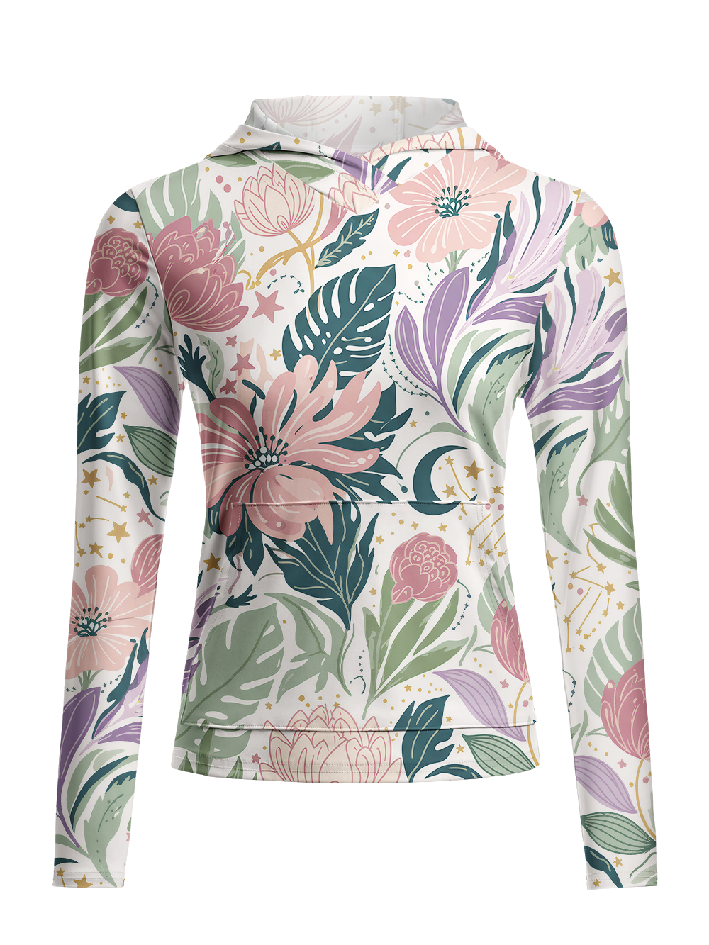 Orionride Abundant Flowers Women's Long Sleeve Cycling Hoodie Shirt