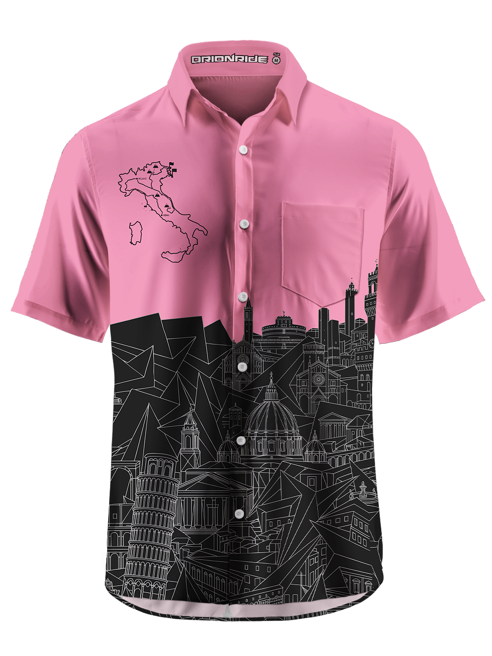 Orionride Italian Night Zipper Pockets Ultra Lightweight Short Sleeves Gravel Shirt