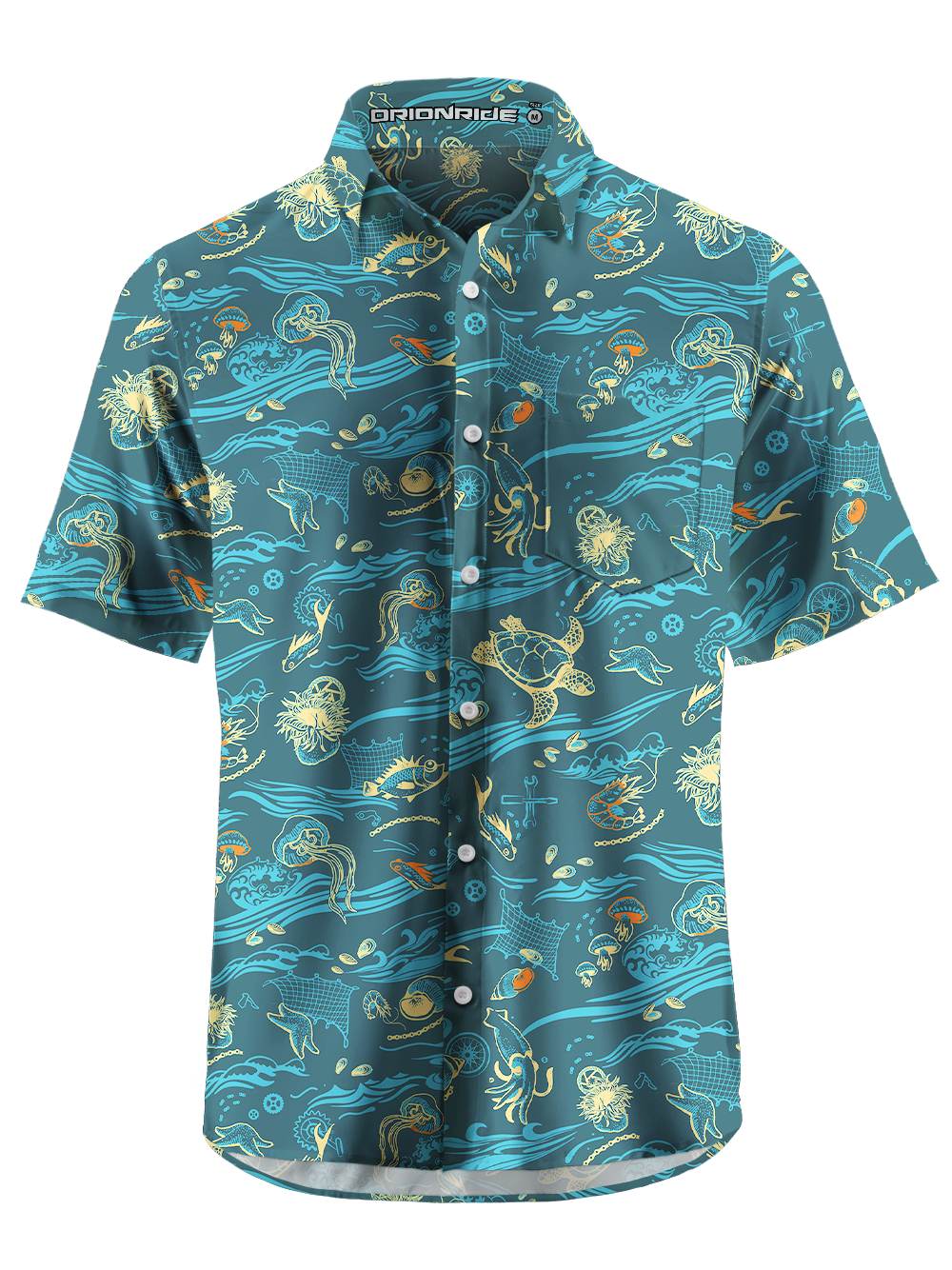 Orionride Playing In The Sea Zipper Pockets Ultra Lightweight Short Sleeves Gravel Shirt