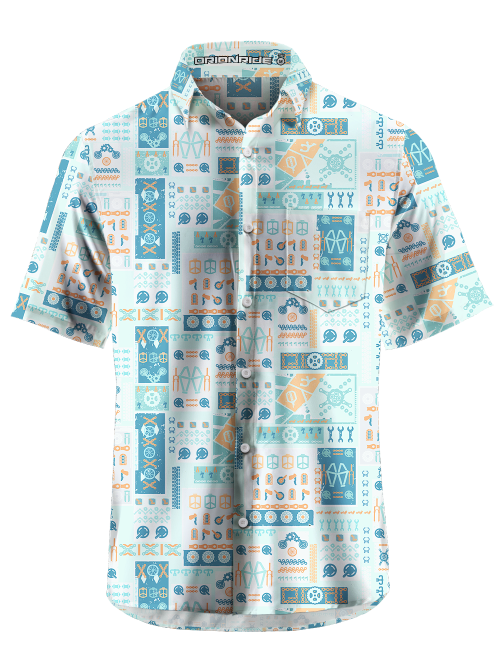 Orionride Colored Parts Zipper Pockets Ultra Lightweight Short Sleeves Gravel Shirt