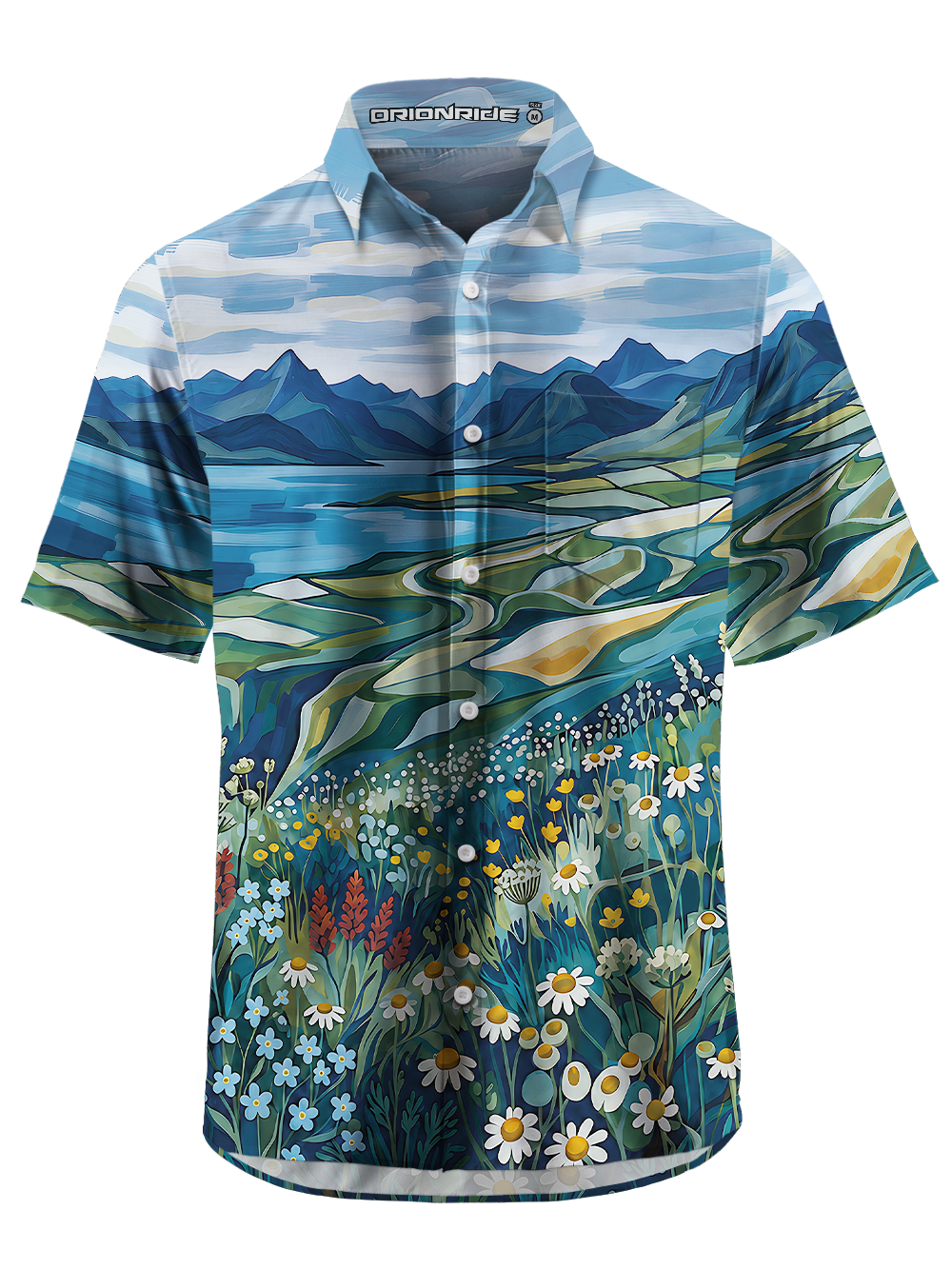 Orionride Wild Bloom Zipper Pockets Ultra Lightweight Short Sleeves Gravel Shirt