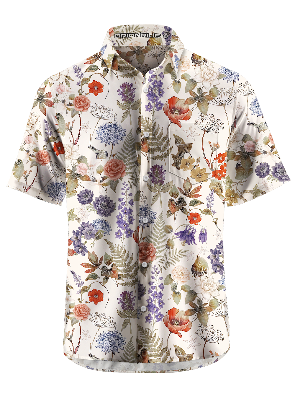 Orionride The Meaning Of Roses Zipper Pockets Ultra Lightweight Short Sleeves Gravel Shirt