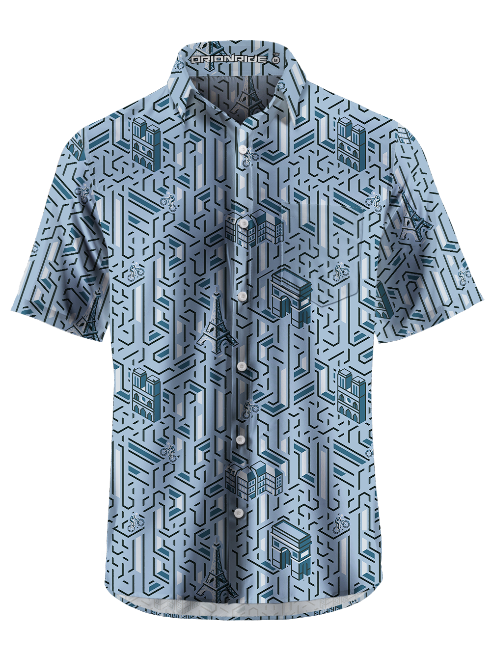 Orionride Paris Trip Zipper Pockets Ultra Lightweight Short Sleeves Gravel Shirt